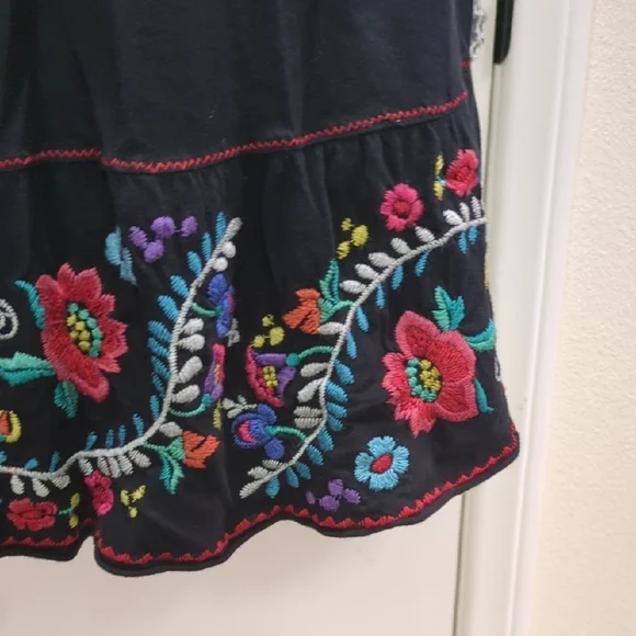 Vintage Johnny Was Tank Dress With Full Skirt And Embroidery. Size Small. - Picture 5 of 9